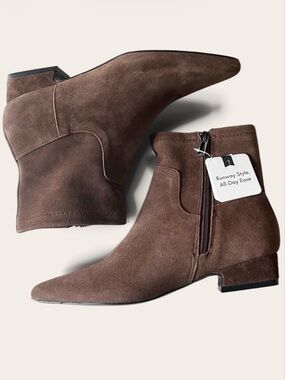 Jason Wu Pointed Brown Suede Booties Size 8.5
